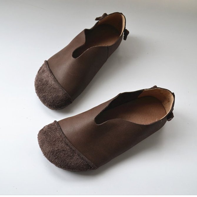 Women's Retro Soft Leather Shoes With Soft Soles