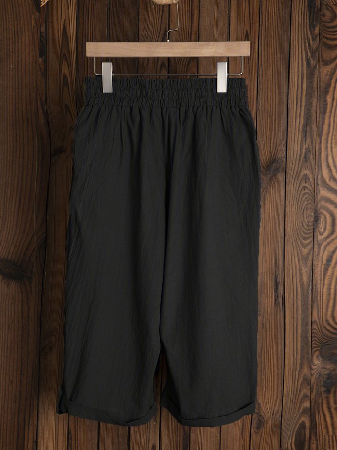 Solid Casual Pant With Belt