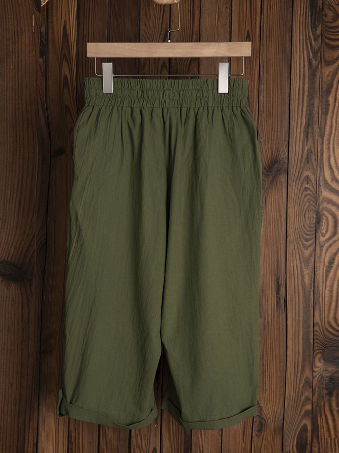 Solid Casual Pant With Belt