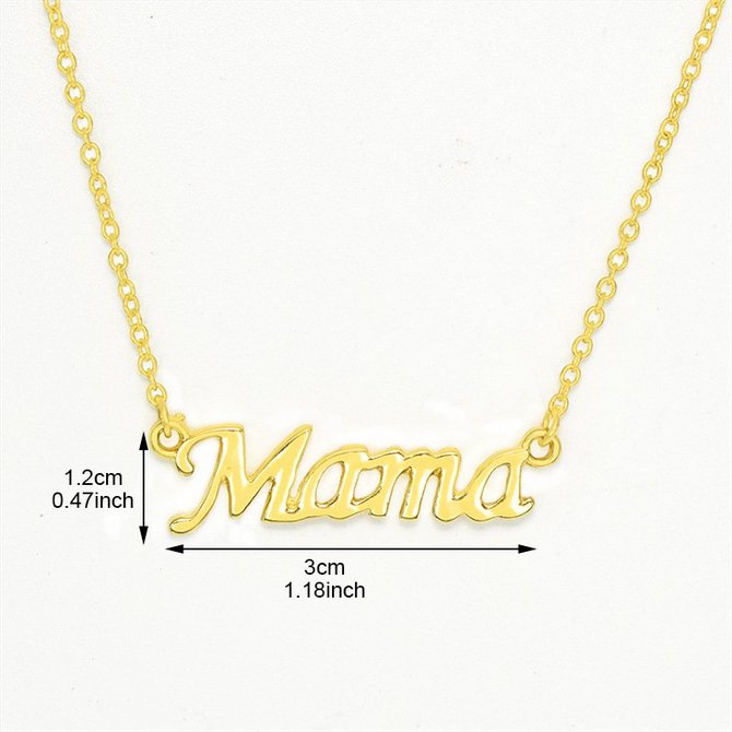 Mother's Day Mama Text Letters Necklace