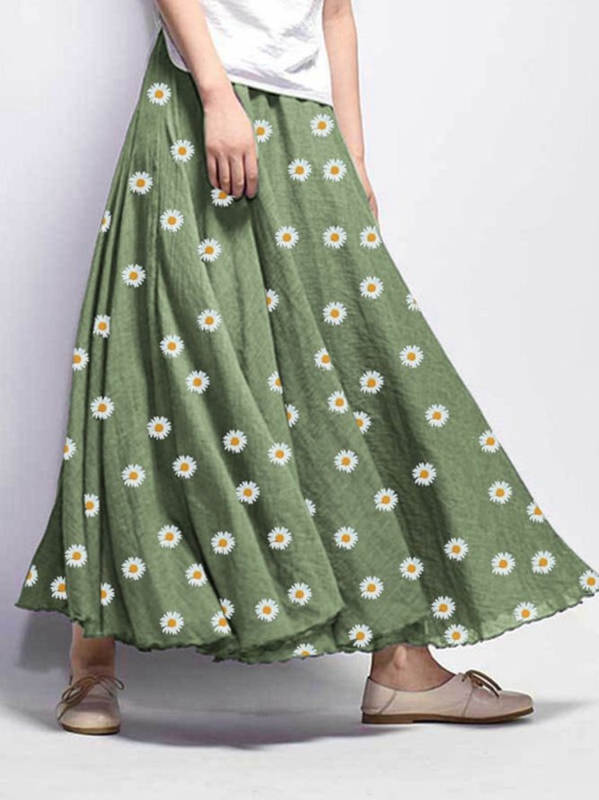 Daisy Floral Print Skirt