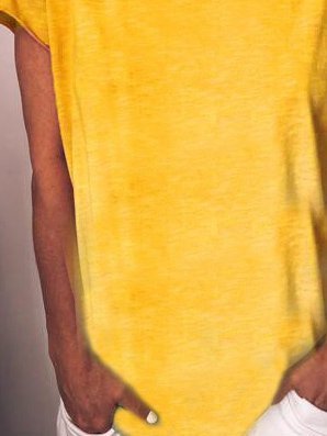 Yellow Short Sleeve Casual T-shirt