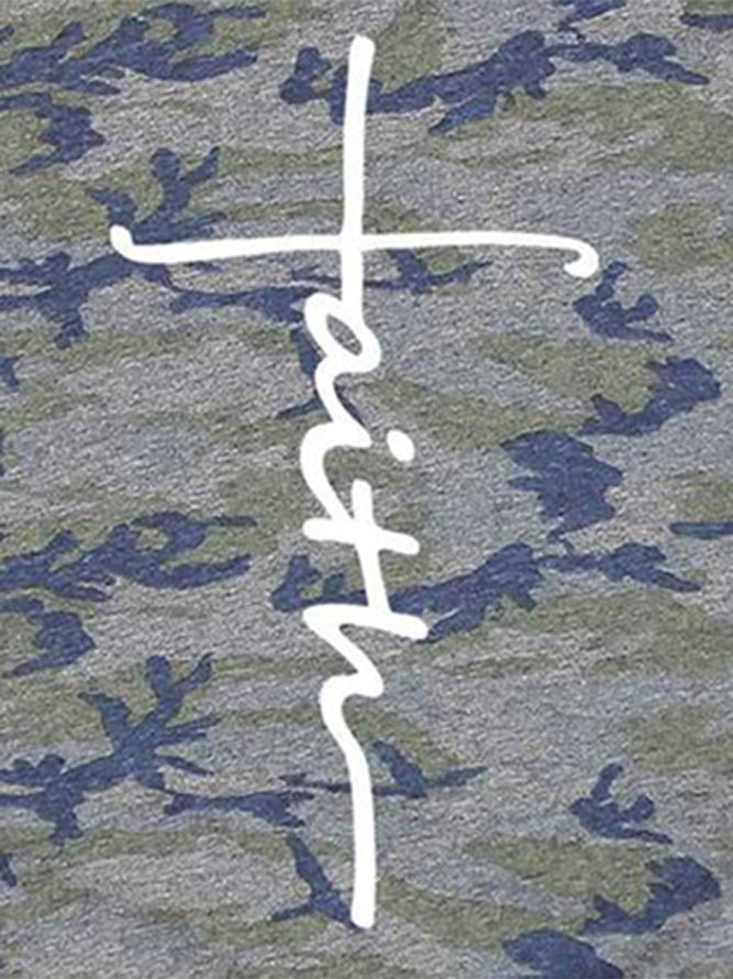 Faith Printed Camouflage T-shirt