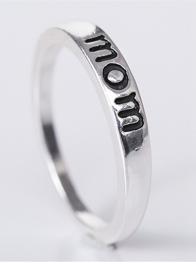 Mother's Day Alloy Silver Ring
