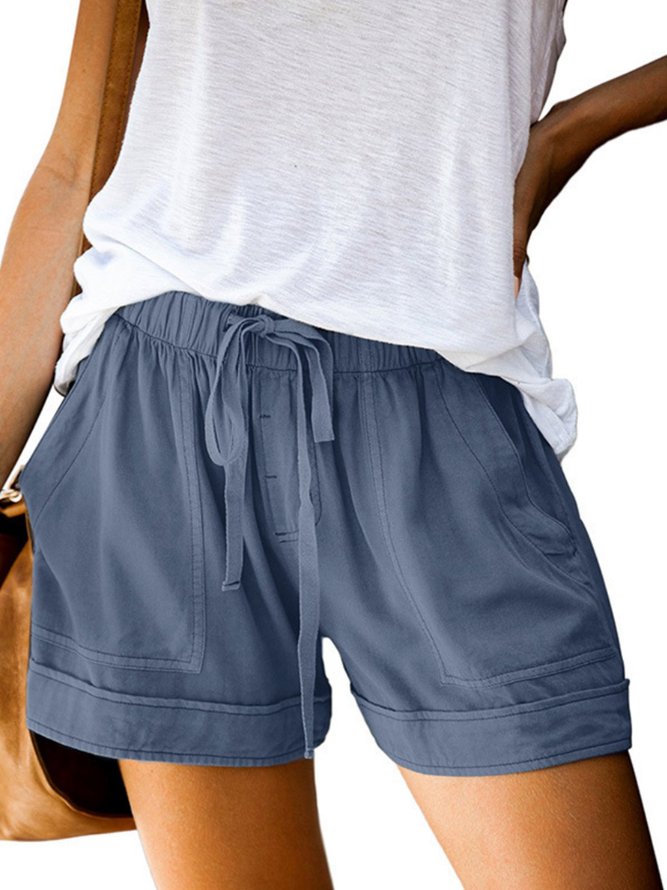Women Casual Loose Plain Summer Shorts Bottom | lilicloth