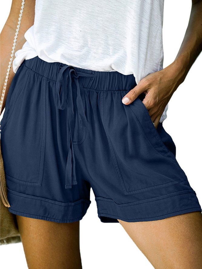 Women Casual Loose Plain Summer Shorts Bottom | lilicloth