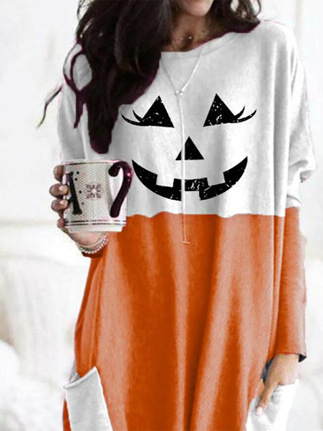 Women's Halloween Fun Printed Casual Long Sleeve T-Shirt