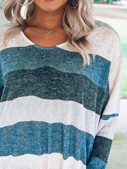 Casual Long Sleeve Cotton-Blend Tops