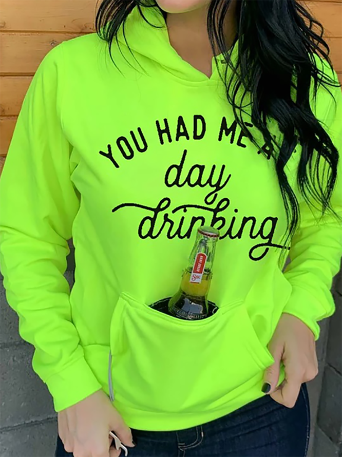 You Had Me At Day Drinking Long Sleeve Women's Fashion Print Sweatshirt & Hoodie