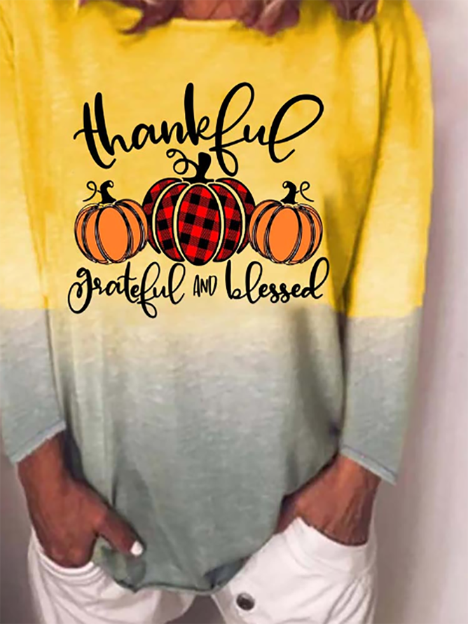 Thankful Grateful Blessed Pumpkin Tee