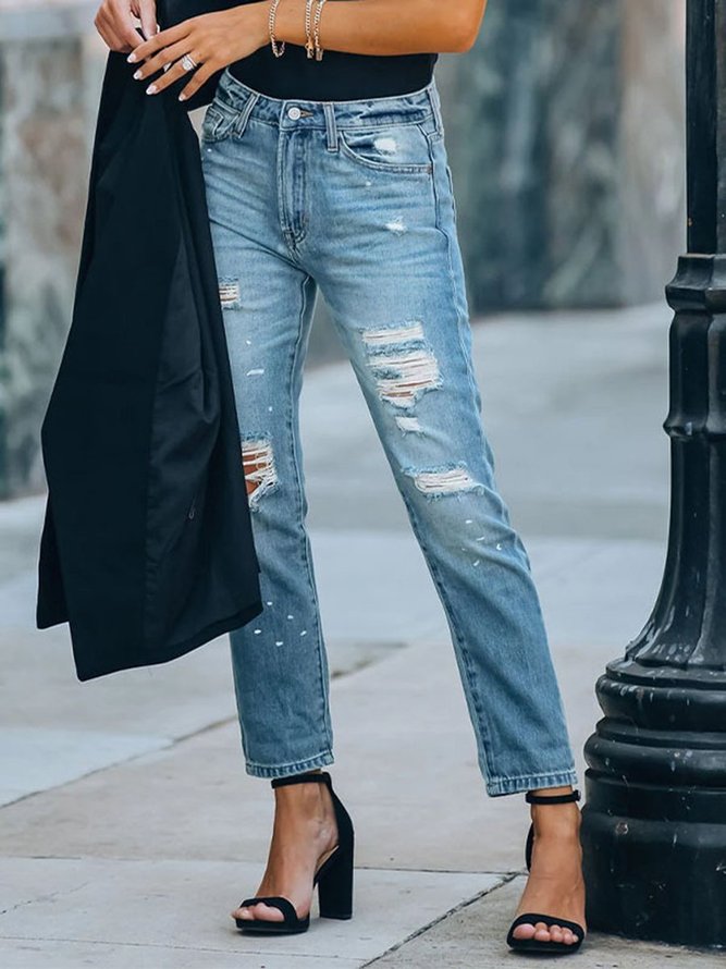 Thin Loose-fitting Straight-leg Jeans | lilicloth