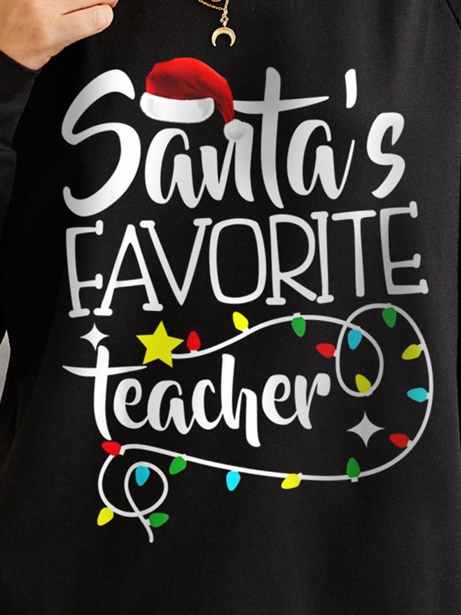 Santa's Favorite Teacher Christmas Teacher T-Shirt,Teacher Shirt, Teacher Christmas Shirt Shirts For Women, Womens Clothing, Christmas