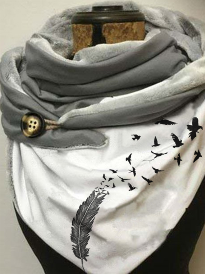 Vintage  Feather Pattern Scarf