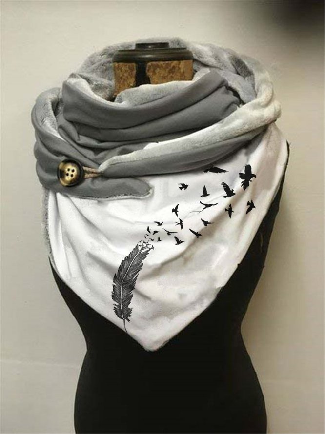 Vintage  Feather Pattern Scarf