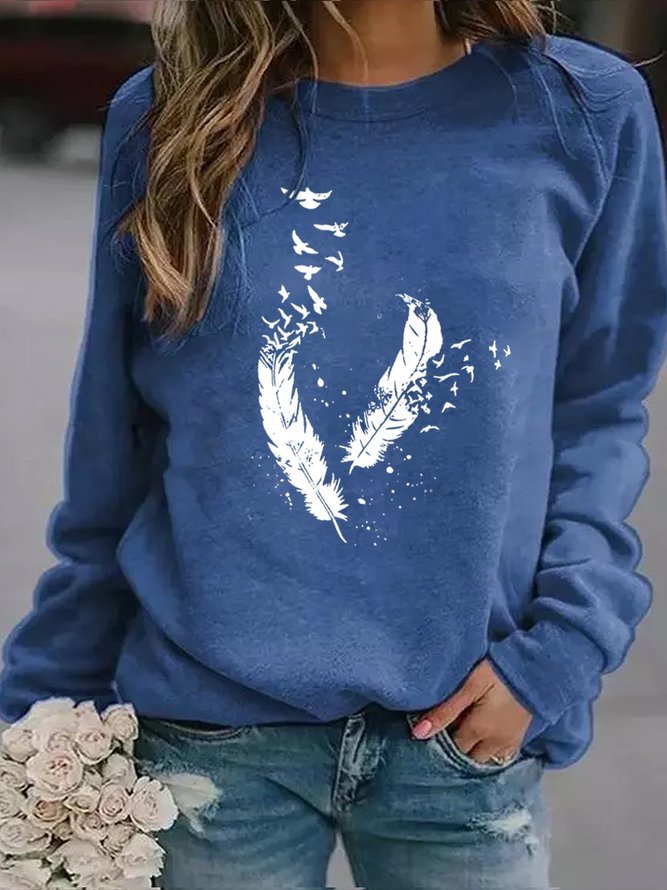 Feather print Sweatshirts