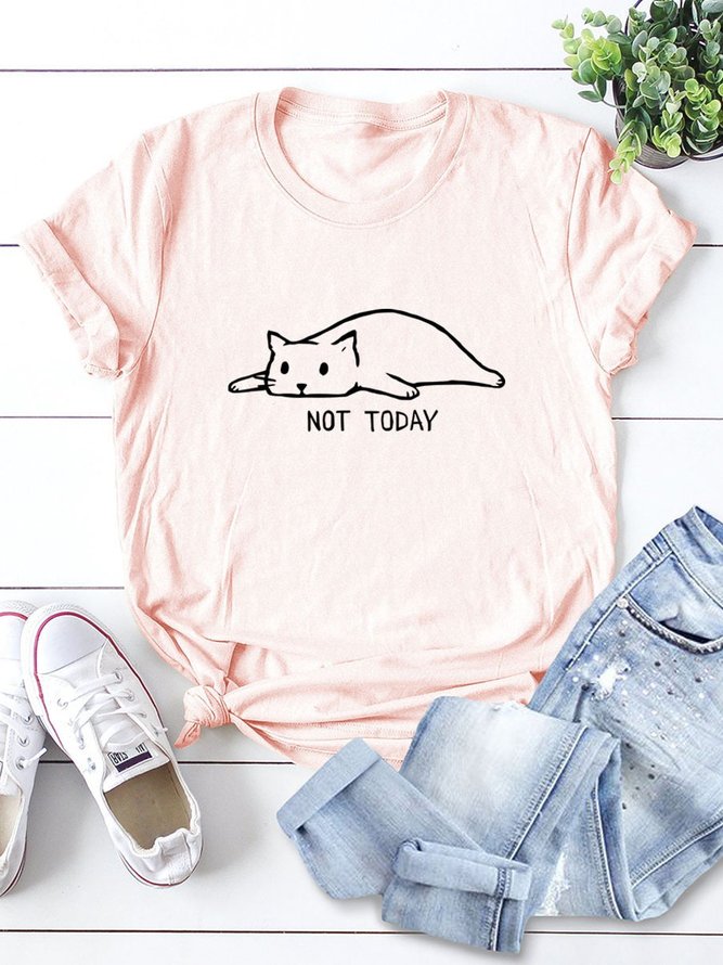 Not Today Cat lying down Graphic Tee
