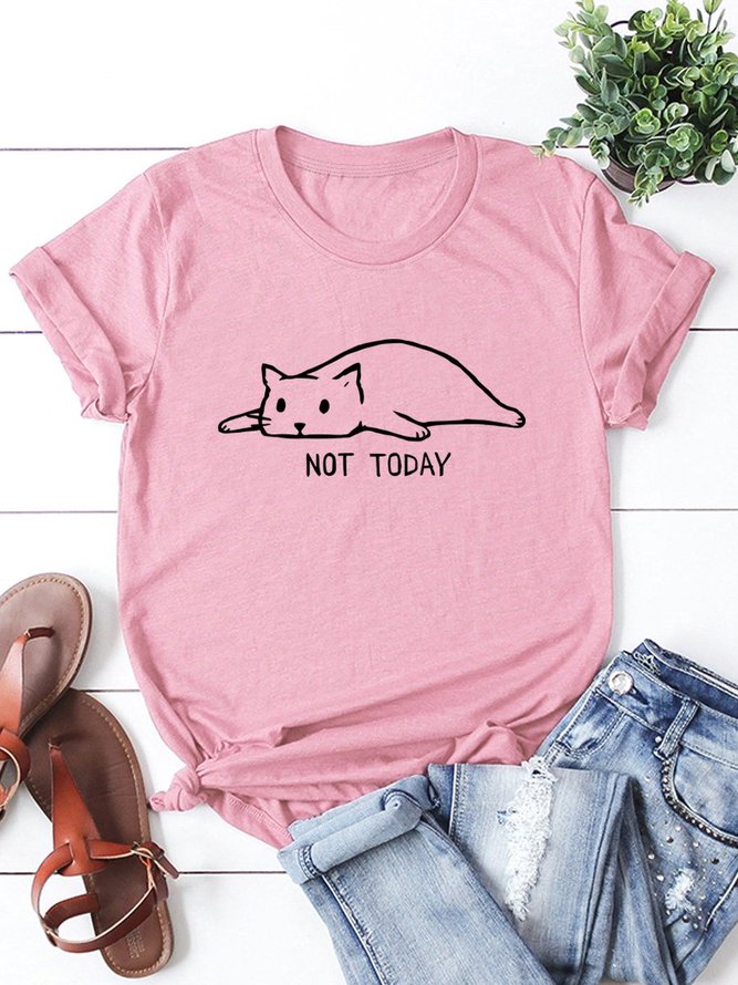 Not Today Cat lying down Graphic Tee