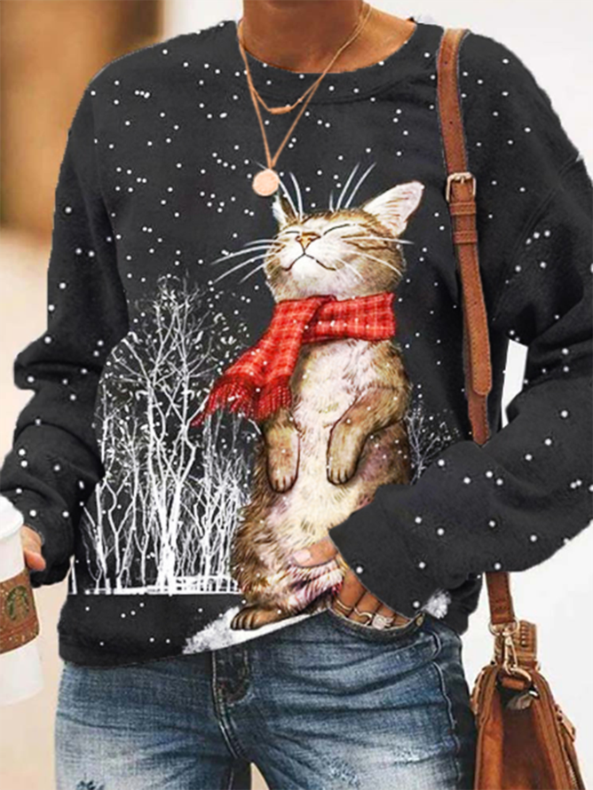 Christmas Cat Women Sweatshirts