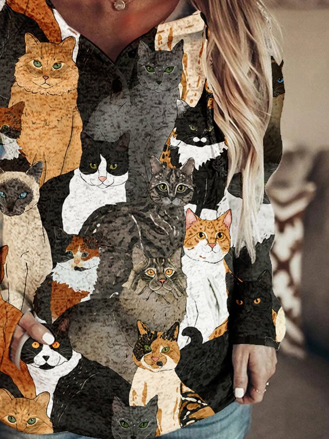 Cat Print Women Hoodie  & Sweatshirt