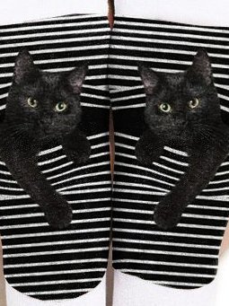 3D Lovely Black Cat Graphic Funny Socks
