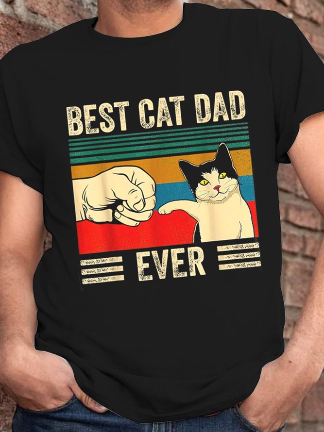 Best Cat Dad Ever Golden Classic Men's Tshirt Men Casual Men