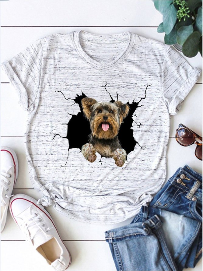 Graphic 3D Dog Graphic Tee