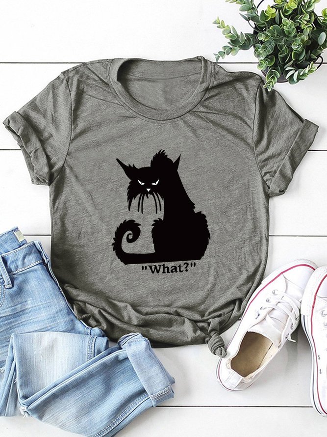 Black Cat What Graphic Tee