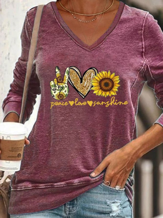 Gesture Heart and Sunflower Women's Sweatshirt