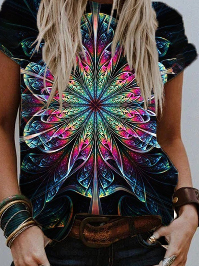 Abstract Vortex Painting Print T-shirt