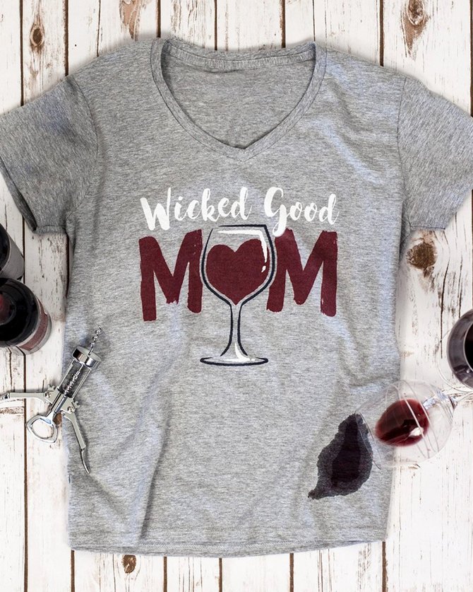 Wicked Good Mom Wine Tee
