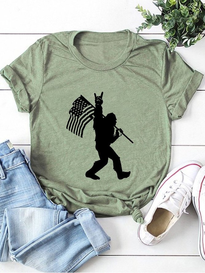 Rock On American Flag Graphic Tee