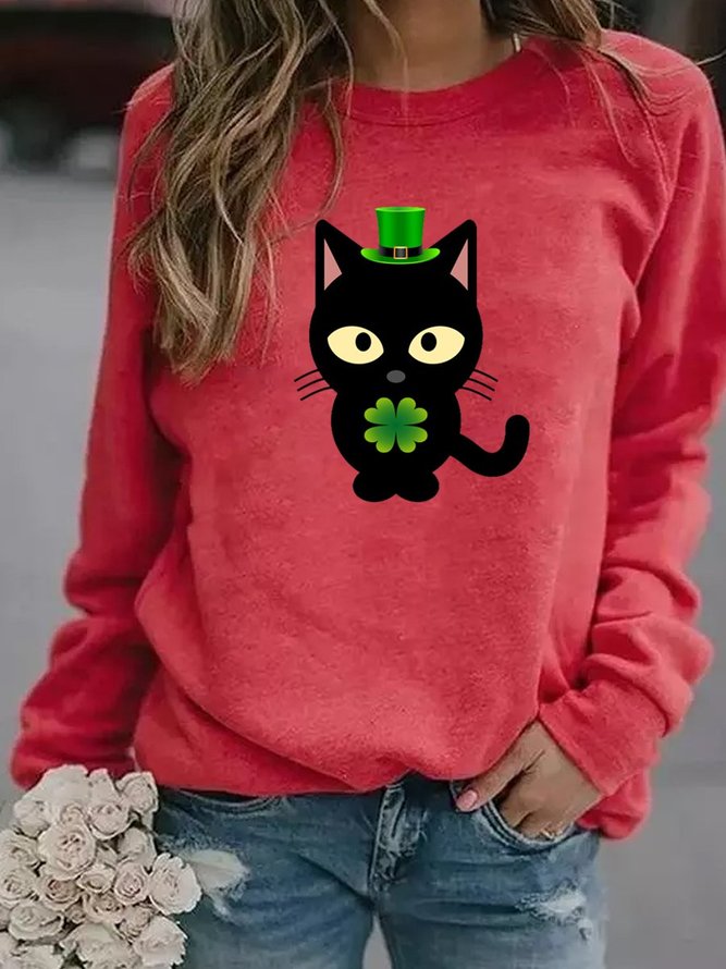 St Patricks Cat Women's Sweatshirt