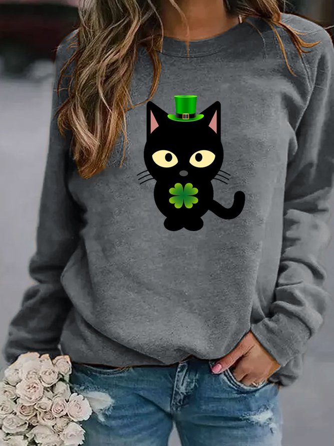 St Patricks Cat Women's Sweatshirt