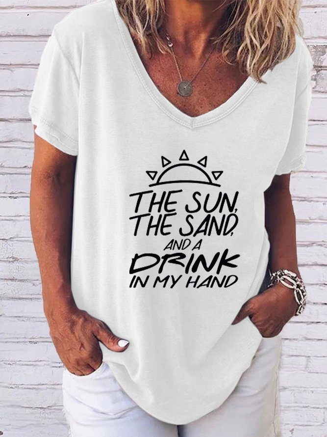 The Sun The Sand Drink In My Hand Tee
