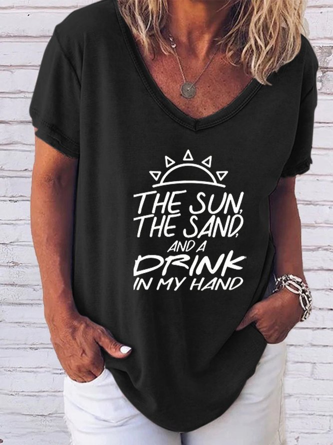The Sun The Sand Drink In My Hand Tee