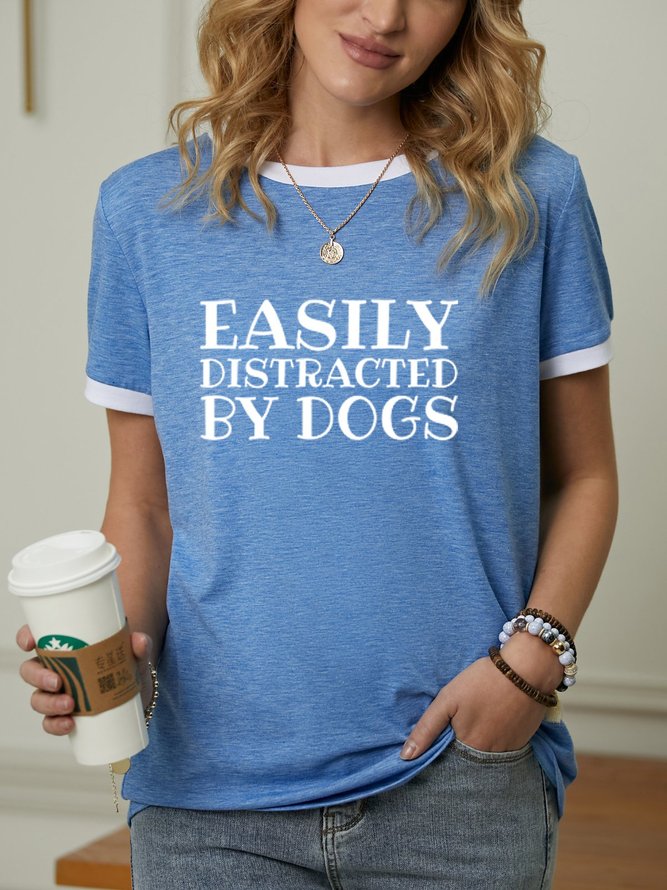 Easily Distracted By Dogs  Ringer T-shirt