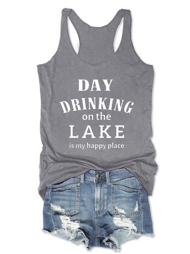 Day Drinking On The Lake Is My Happy Place Tank