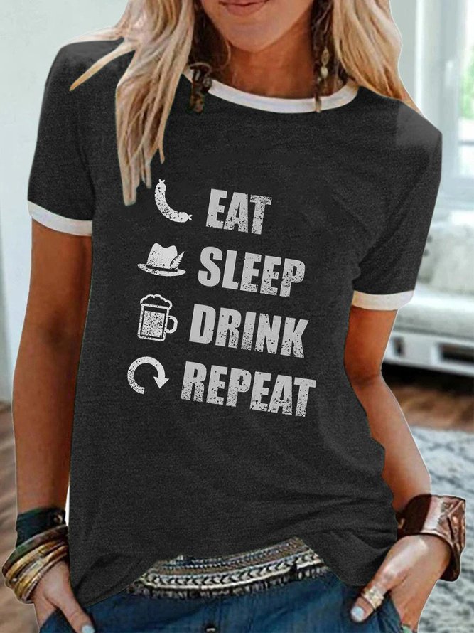 Eat Sleep Drink Repeat Graphic Tee | lilicloth