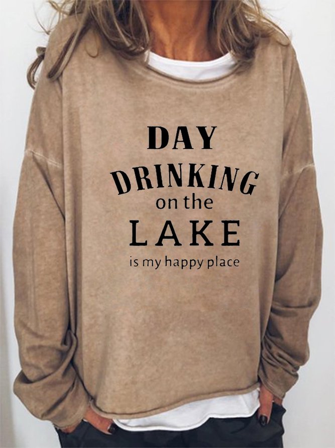 Day Drinking On The Lake Is My Happy Place Women's Sweatshirt