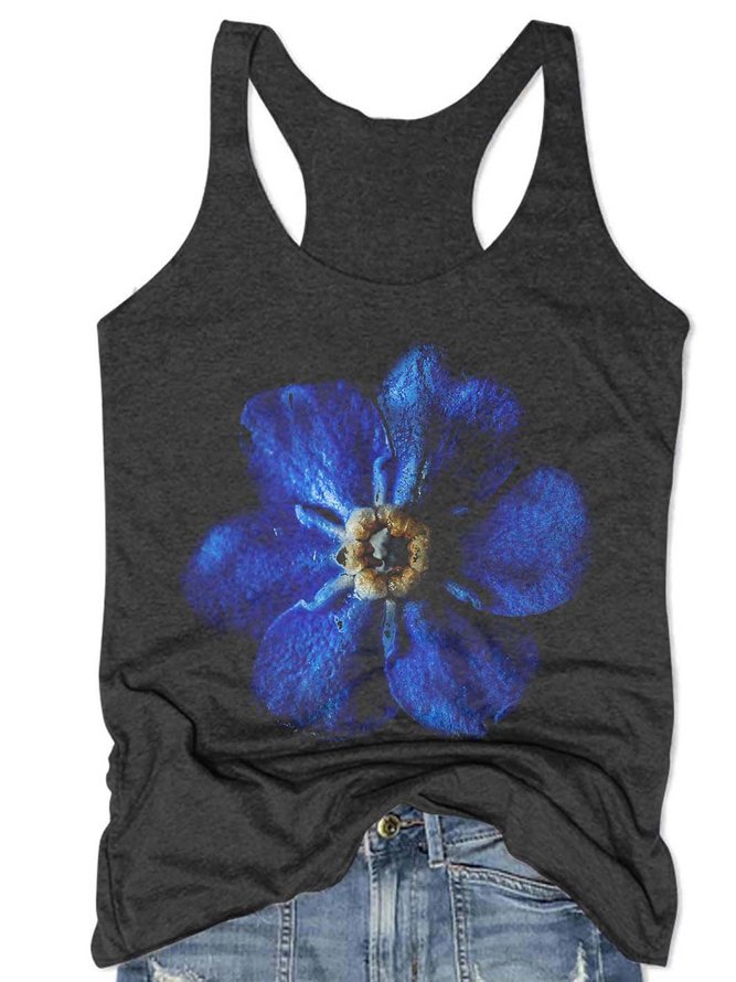 Blue Flower Tank Top