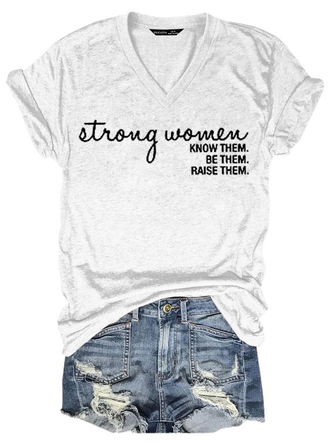Strong Women Women's V Neck Casual T-Shirt Top