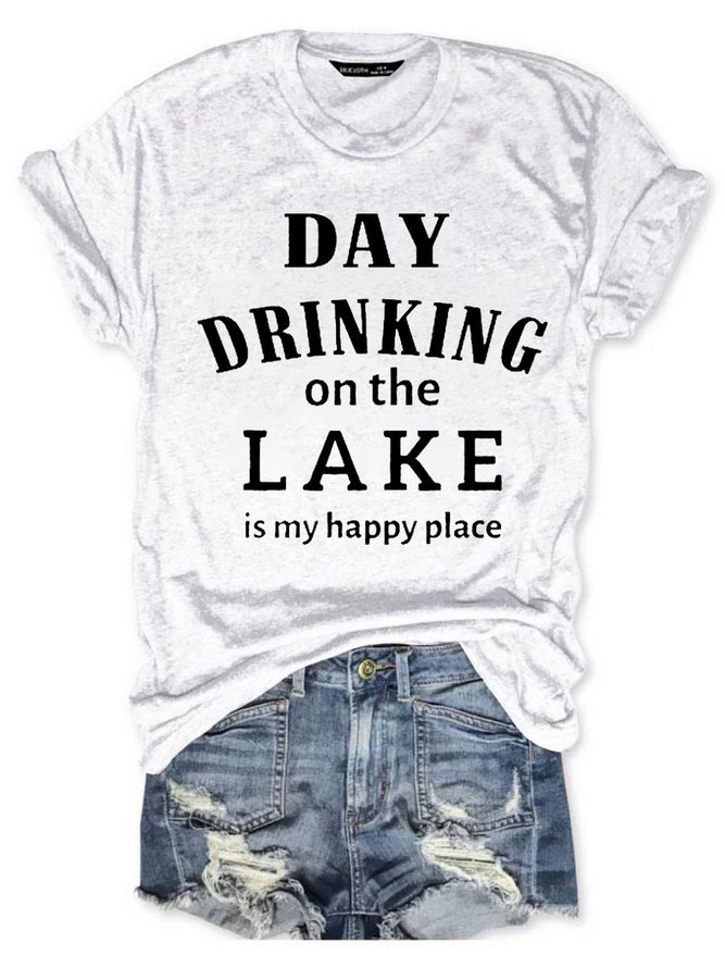 Day Drinking On The Lake Is My Happy Place Graphic T-Shirt