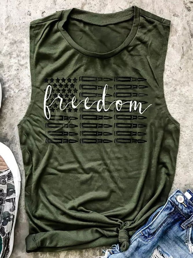 Freedom American Flag Women's Sleeveless Shirt