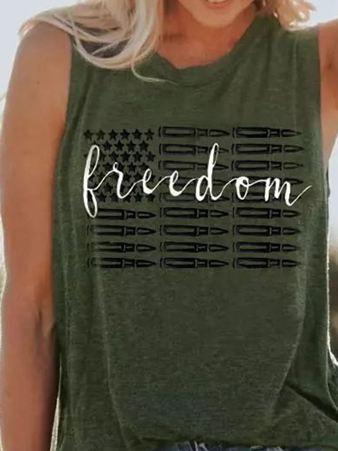 Freedom American Flag Women's Sleeveless Shirt