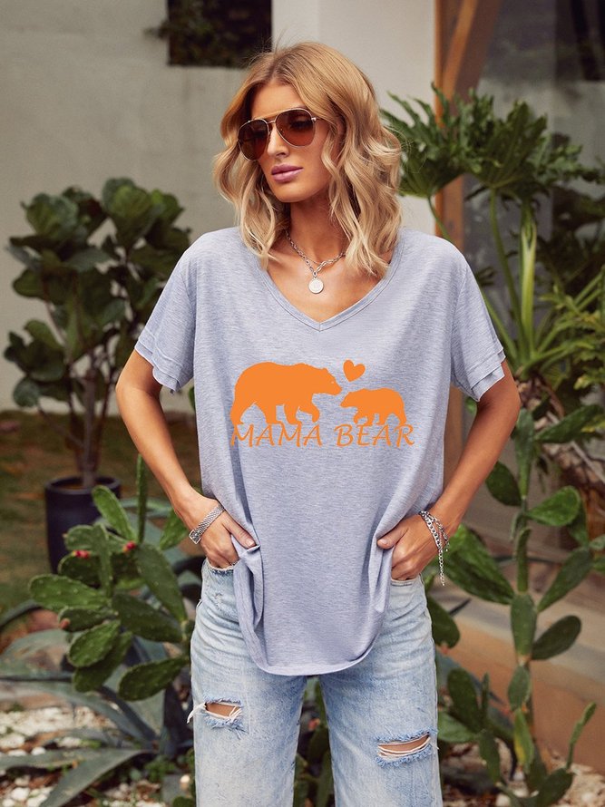 Mother's Day MamaBear V-neck Graphic Tee