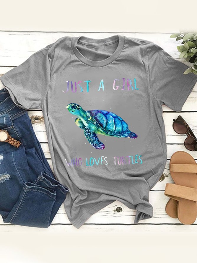 Just A Girl Who Loves Turtles Graphic Tee Lilicloth