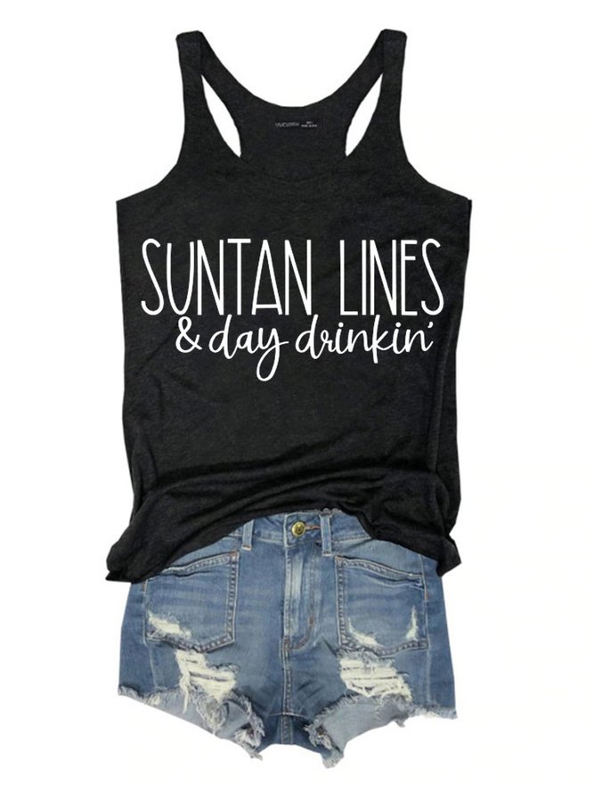 Suntan Lines And Day Drinkin Women's Sleeveless Shirt