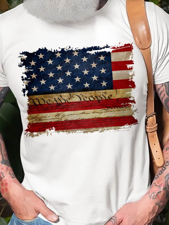 We The People Flag Graphic Short Sleeve  T Shirt