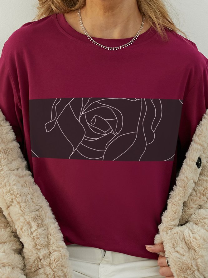Rose Sketch Women Tshirt