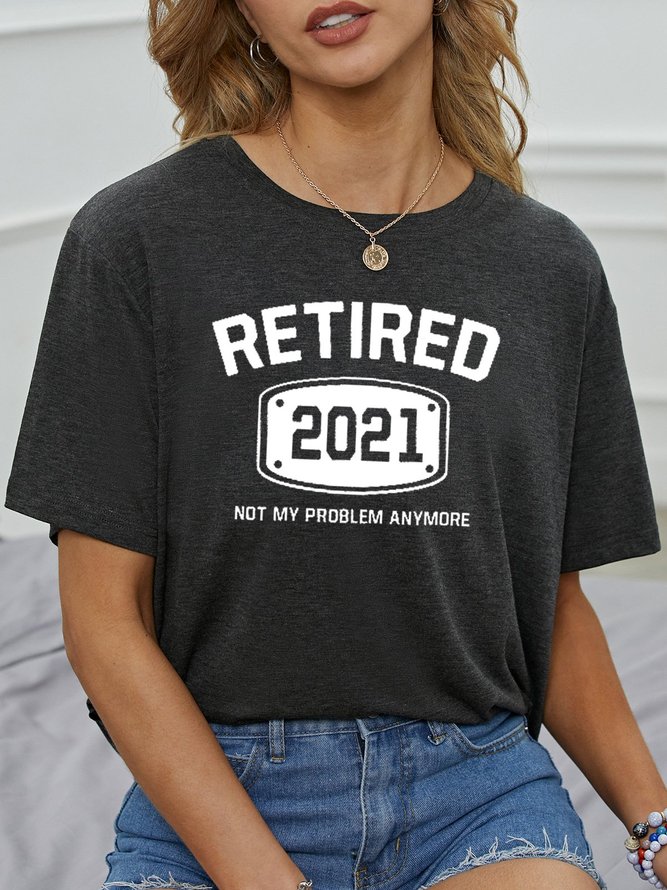 Funny Retired Women’s Casual Short Sleeve Shift Tops